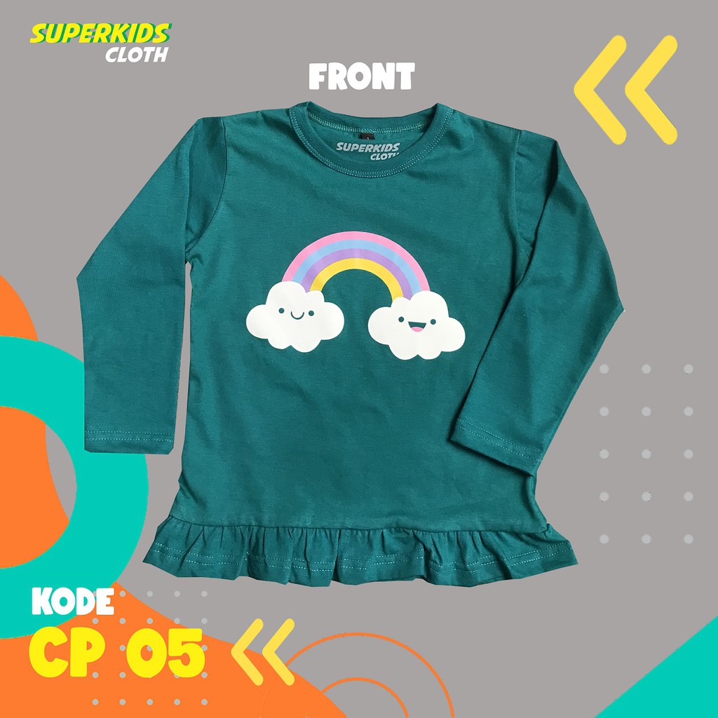 BAJU ANAK PEREMPUAN / KAOS ANAK PEREMPUAN / PAKAIAN ANAK CEWEK KAOS ANAK CEWEK LENGAN PANJANG BRAND SUPERKSIDCLOTH 1 - 11 TAHUN