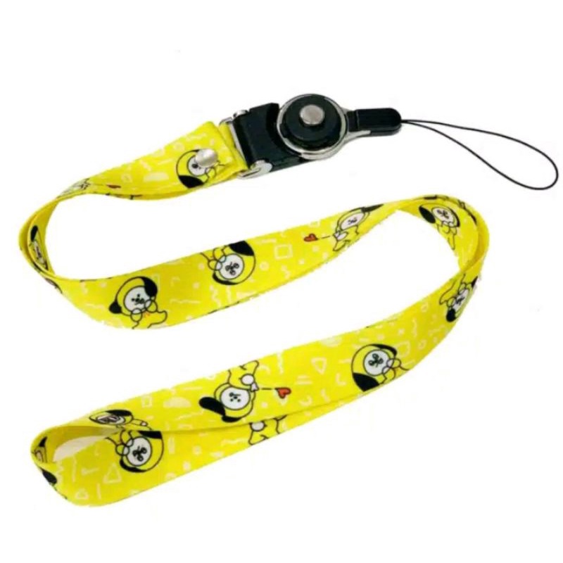 STRAP HP BT21 TOMBOL KLIK  TALI GANTUNGAN HP