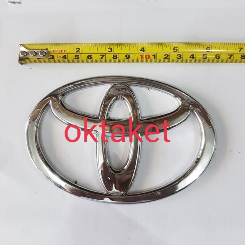 logo emblem mobil TOYOTA chrome 15 cm