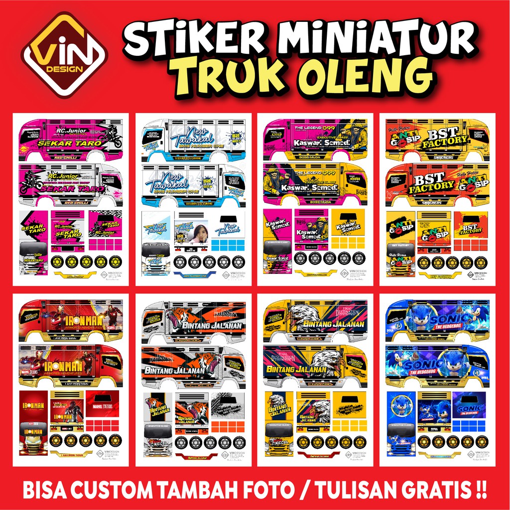  STIKER MINIATUR TRUK OLENG  Shopee Indonesia