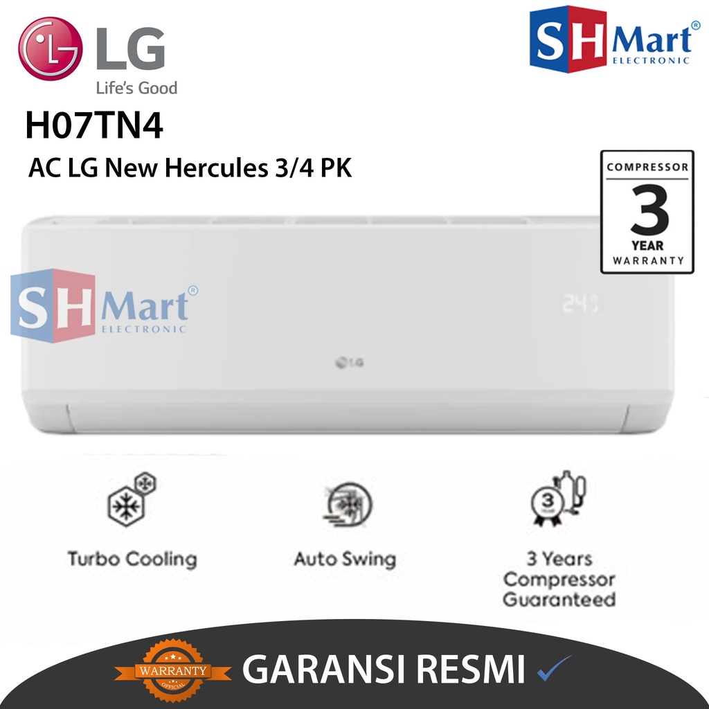 AC LG 3/4 PK STANDARD H07TN4 NEW HERCULES NON INVENTER 07TN4 (MEDAN)