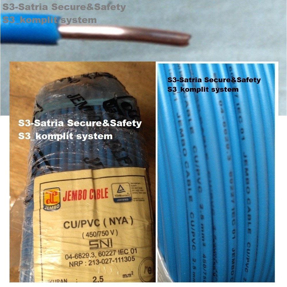 Biru Kabel Listrik Tunggal 1 jalur Kabel NYA 2,5 mm ( NYA 1x2.5mm )