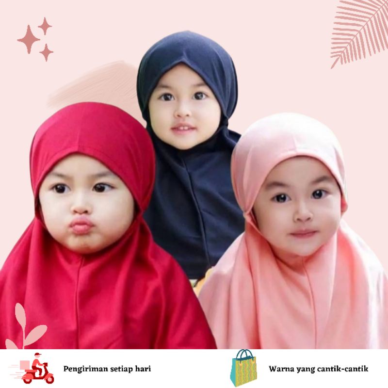 Jilbab Bergo Bayi / hijab anak daily / kerudung baby 0-3 tahun