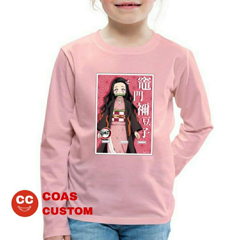 BAJU KAOS DEMON SLAYER NEZUKO KAMADO ANAK LENGAN PANJANG
