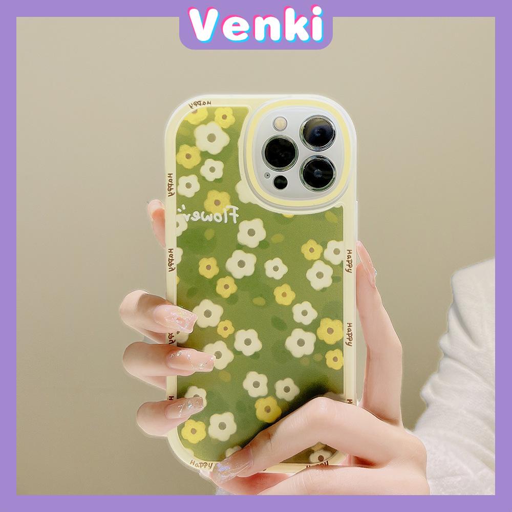 iPhone Case Silicone Soft Case Clear Case Thickened Airbag Shockproof Camera Full Coverage ProtectionGreen Flower Lamb For iPhone 13 Pro Max iPhone 12 Pro Max iPhone 11 iPhone7Plus