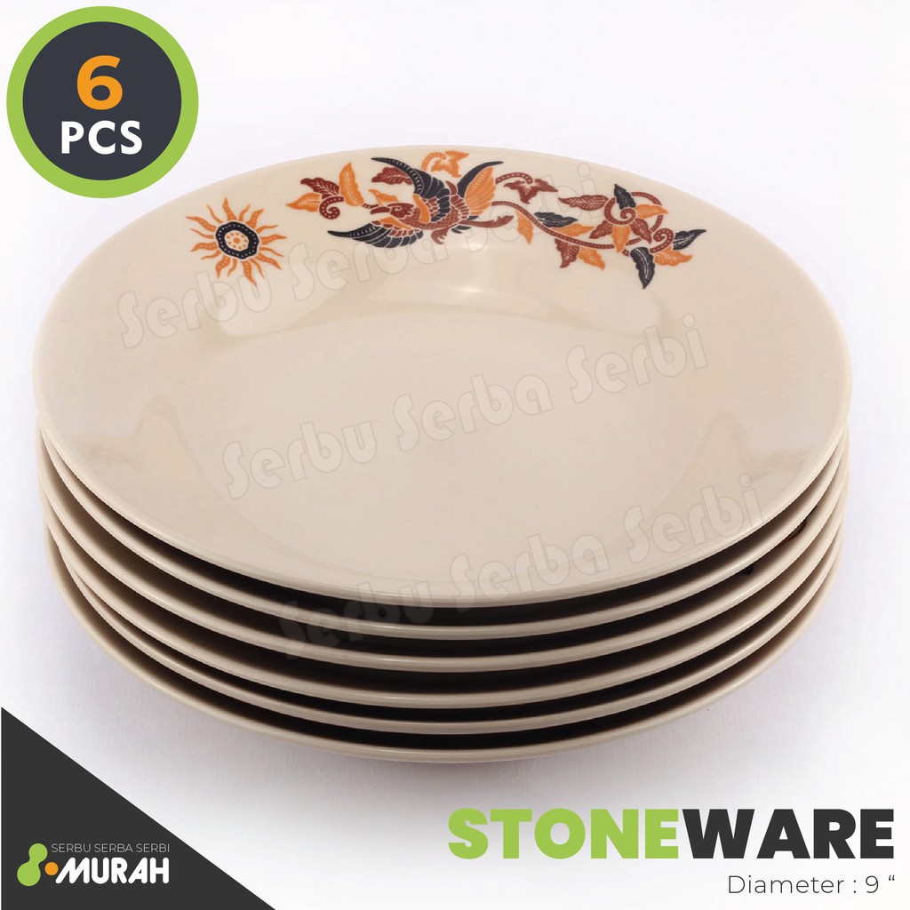 EMBOSS BUNGA 9"- Piring Cantik - Piring Kaca Souvenir - Piring Emboss - Piring Hias - Piring Kaca
