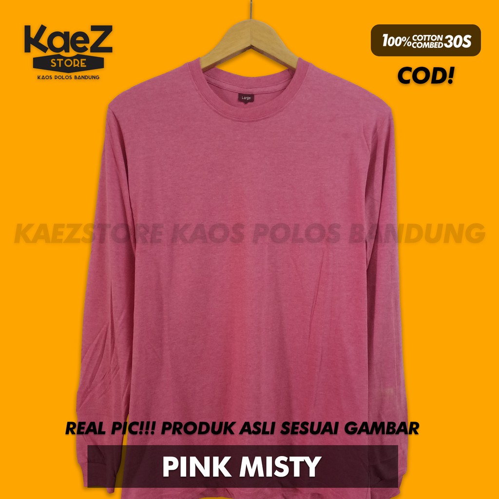 Kaos Polos PINK MISTY Lengan Panjang / LS PINK MISTY / Kaos Distro Polos Pria Wanita