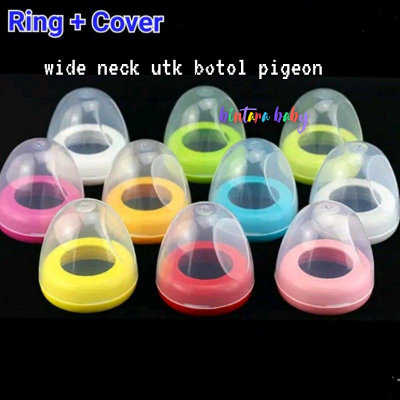 Ring + Cover untuk Botol Pigeon Wide Neck / Tutup untuk Botol Susu Pigeon Wideneck Ring Pigeon merah