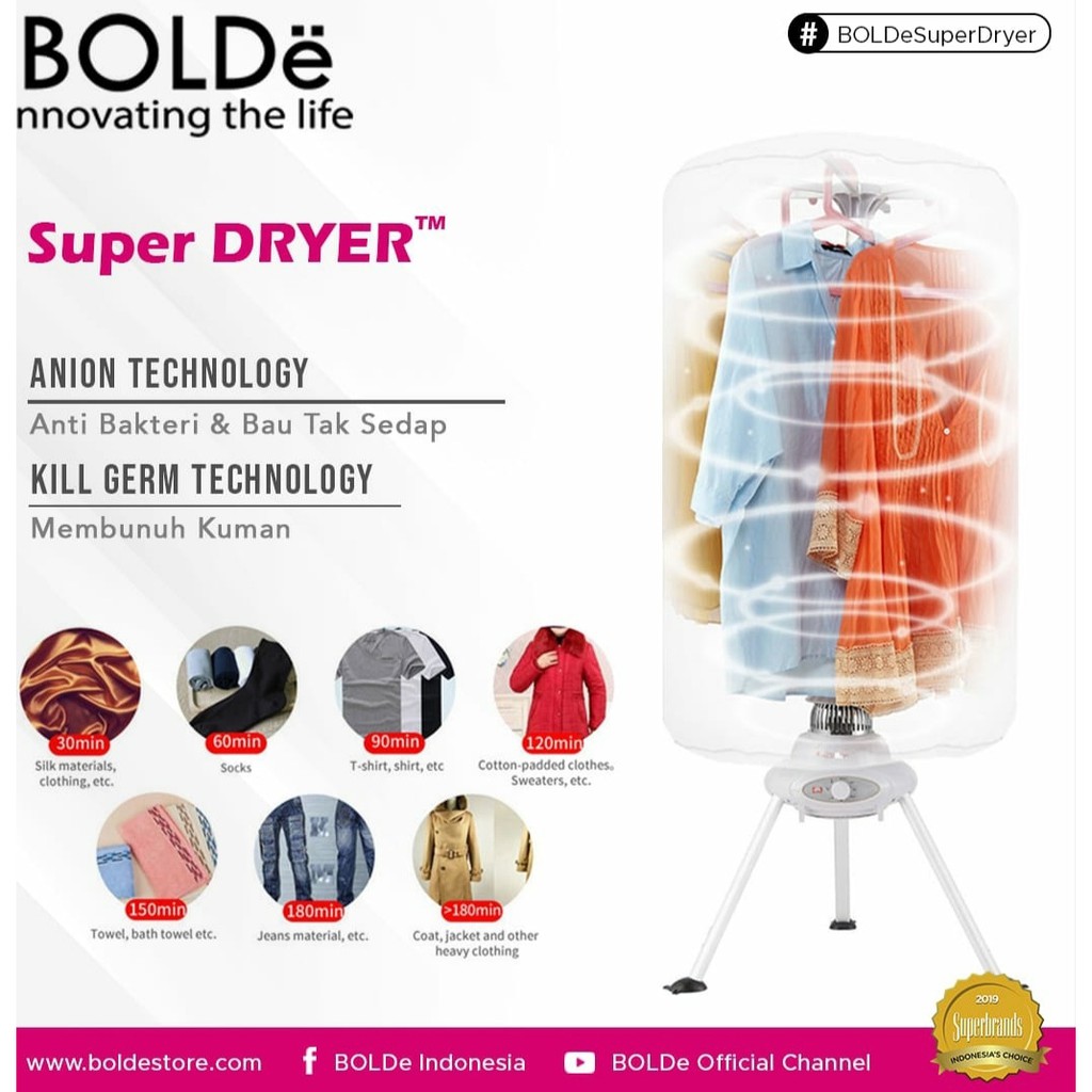 super Clothes dryer pengering baju otomatis BOLDE