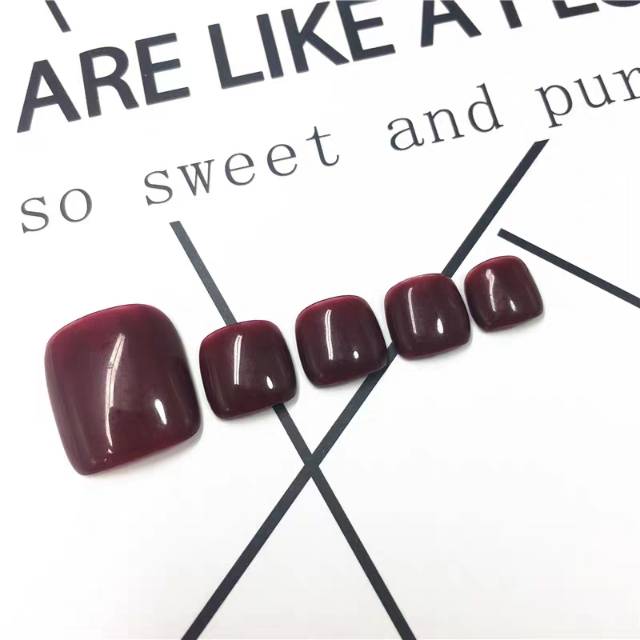 Instye Maroon Fake nail art handmade