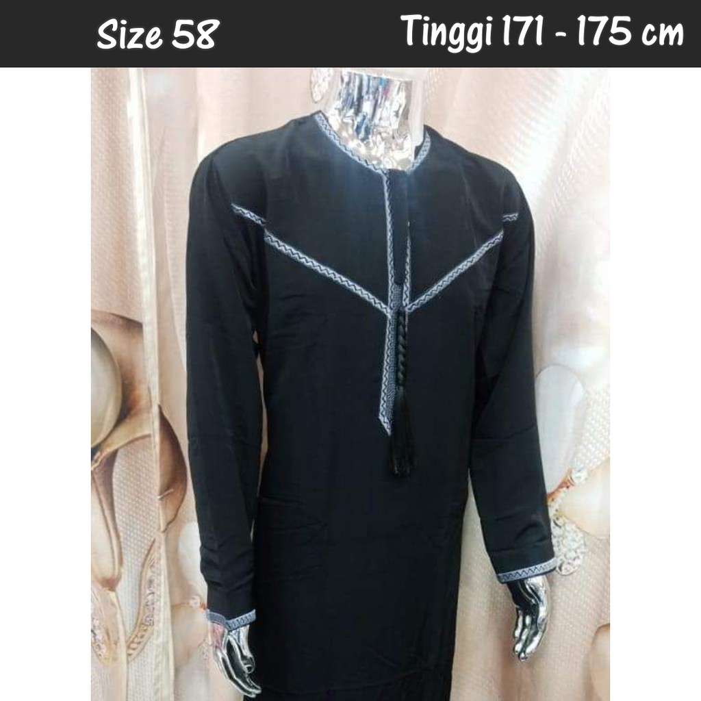 Ready Stock!! Size 58 Jubah / Gamis Pria Daffah Haramain Motif Omani