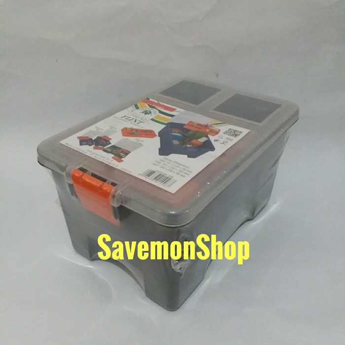 Box Serbaguna Kotak Sekat Komponen Storage Box Benang Jahit Kosmetik Green Leaf Fint 1446