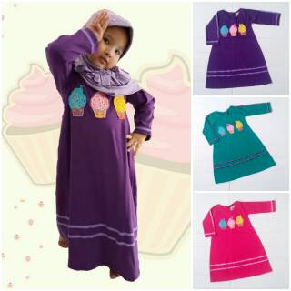  Gamis  kaos  anak usia 1 12 tahun bahan kaos  carded adem  