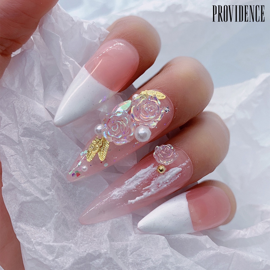 1 Kotak Ornamen Bunga Kamelia Putih Mini Bahan Resin Tidak Pudar Untuk Dekorasi Nail Art Wanita