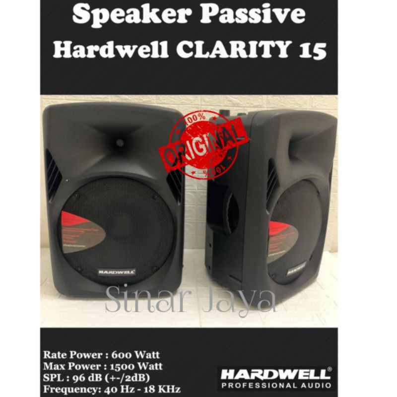 Speaker Pasif 15 inch Hardwell CLARITY15 CLARITY 15 Original