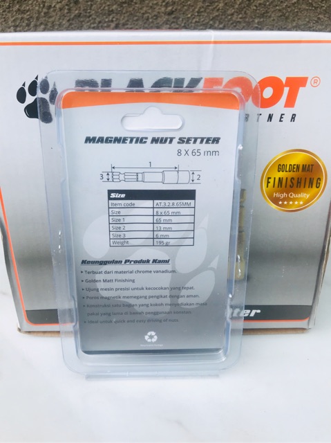 5pcs Mata Sock Roofing BLACKFOOT 8 x 65mm - Mata Obeng Drilling Black Foot 8mm Panjang 65mm Hex Nut
