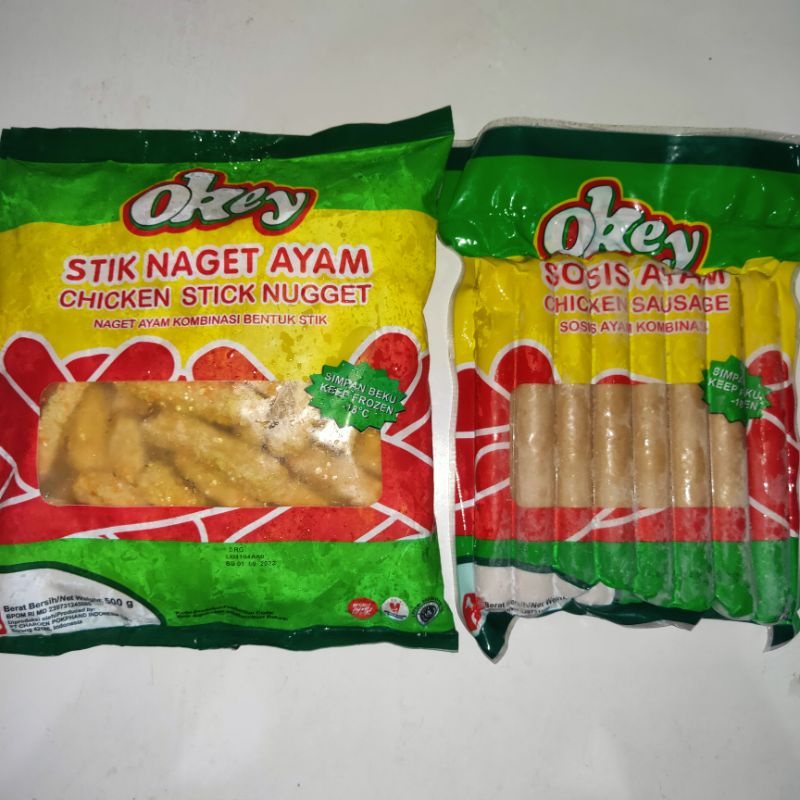 

OKEY STIK NAGET AYAM/ CHICKEN NUGGET / OKEY SOSIS AYAM / CHICKEN SAUSAGE 500g