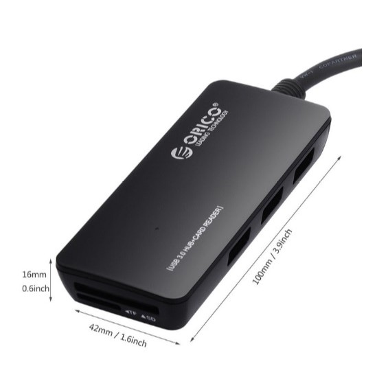 Orico h3ts-u3 original - usb 3.0 3-port usb hub with card reader