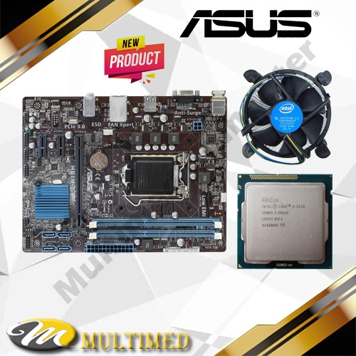 Paketan Mainboard LGA 1155 H61 DDR3 Baru + Intel Core I3 + FAN