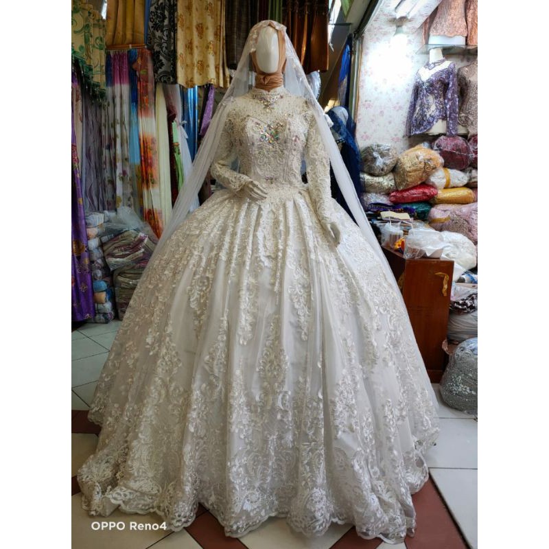 GAUN PENGANTIN BARBIE BEREKOR MODERN//GAUN WEDDING MEWAH//GAUN