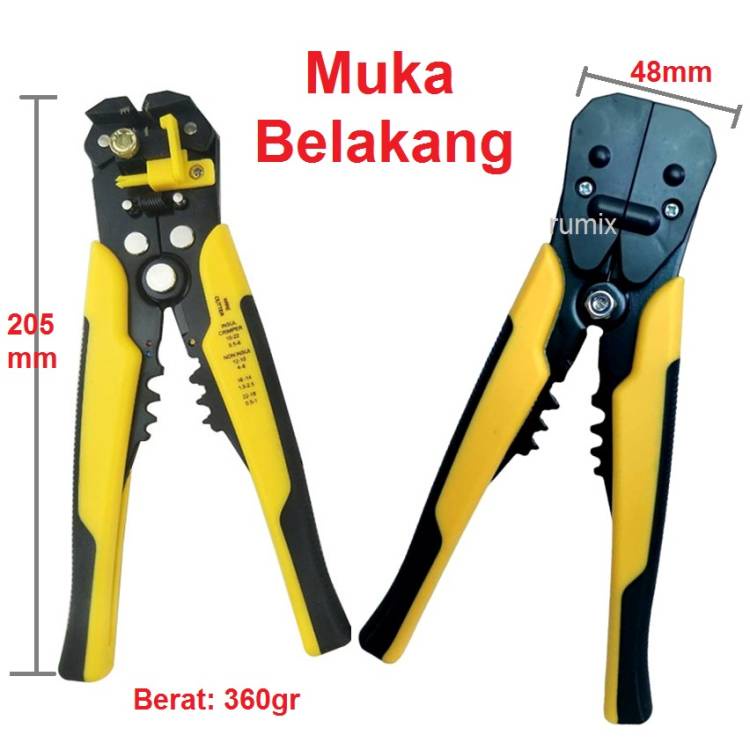 Automatic Wire Stripper Crimper Wire Cuter Pliers Cutting Pressing Potong Electrician Crimping Tool