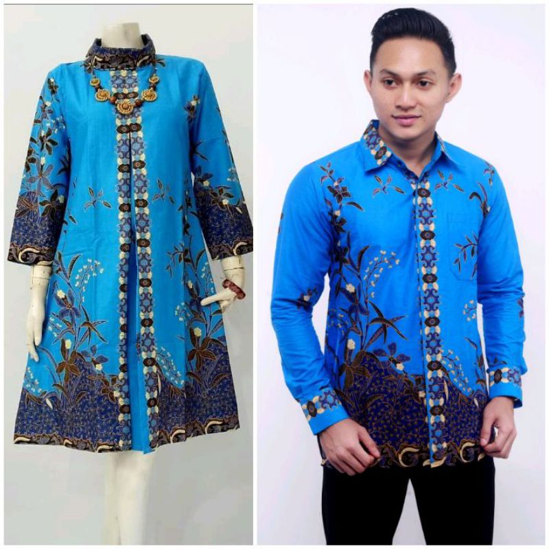 COUPLE BATIK KEMEJA TUNIK SALSA SANTIKA EXCLUSIVE MODERN