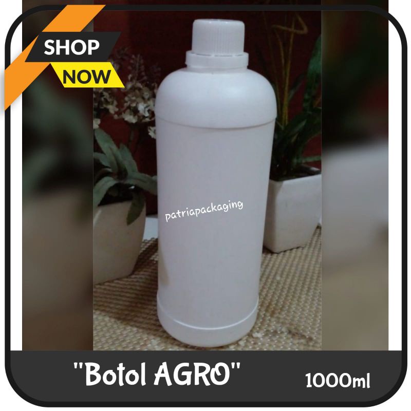 Botol Agro / Botol 1000 ml HDPE Putih/ Botol Agro 1 liter