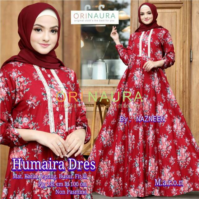 GAMIS DEWASA HUMAIRA DRESS BY ORI NAURA