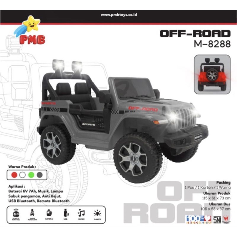 Mobil mobilan aki anak PMB JEEP OFFROAD 8288 New