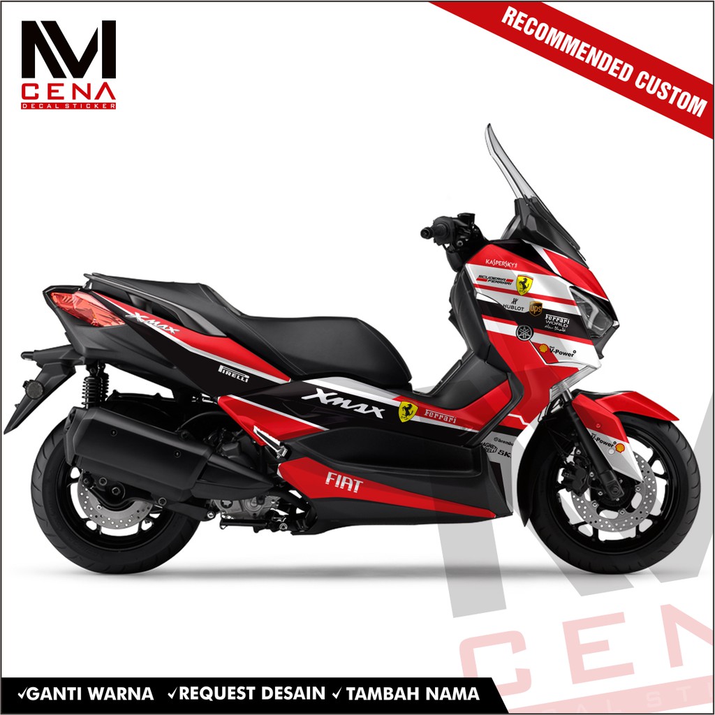 Sticker Decal XMAX Sticker Xmax Striping XMAX FULL BODY STIKER XMAX Decal Yamaha XMAX FERRARI