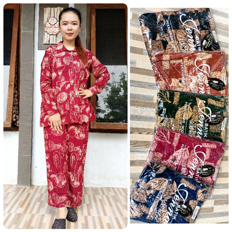 Kemeja  Wanita Mosifa Set  One Set Polkadot Set Wanita Tie Dye  Setelan Rayon