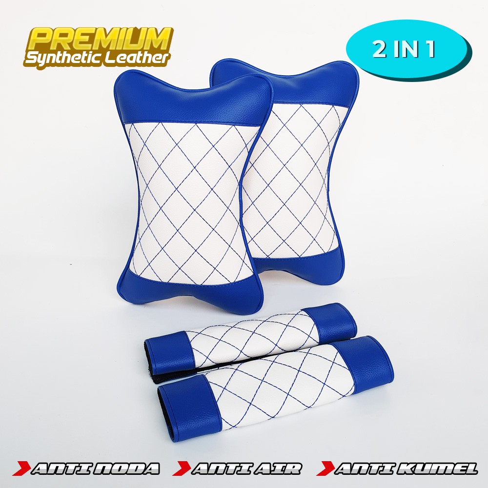 Set bantal kulit sintetis plus cover seat belt