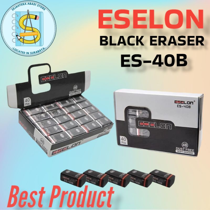 

ESELON PENGHAPUS PENSIL HITAM KECIL ERASER HITAM SETIP HITAM STIP HITAM ES-40B (pcs)