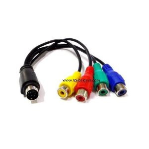 Unik KABEL S VIDEO PIN 7 male TO COMPONENT ypbpr  and CVBS AV kuning Limited