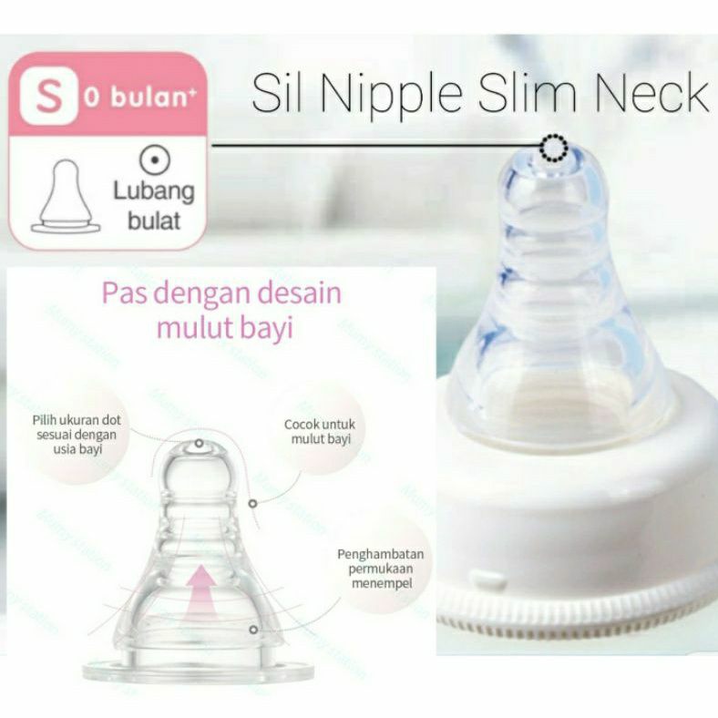 Botol Susu Bayi PIGEON Slim Neck 50ml, 120ml, 250ml BPA FREE Botol Dot Susu Baby Dot Bulat PP Standar