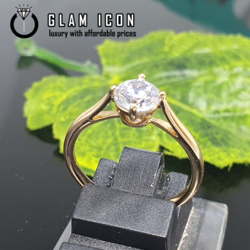 Cincin Wanita  mata single crown simple elegant  C0947 CCG