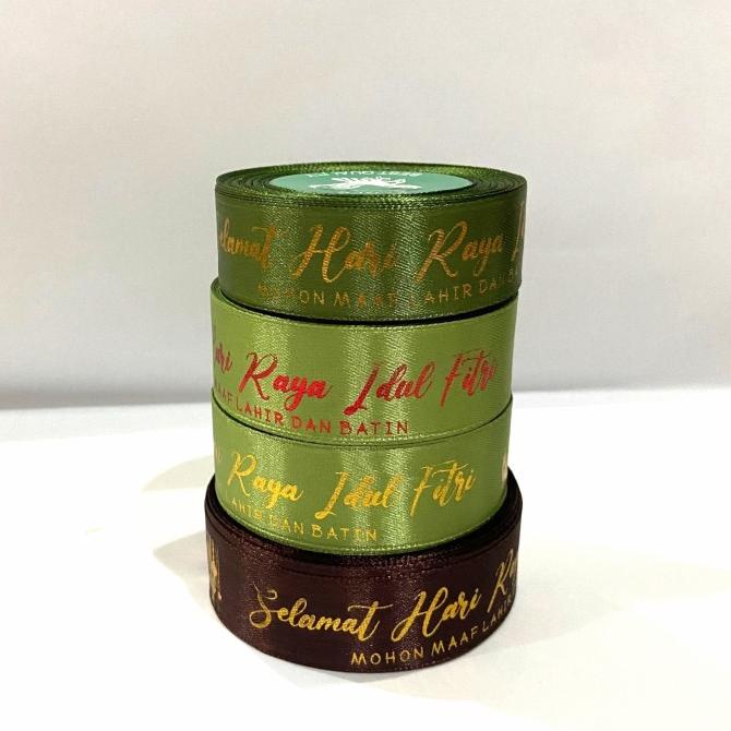 

Premium Product!!! Pita Satin Lebaran Idulfitri Pita Hampers (2.5Cm).Panjang +/-15M - Paling Diminati