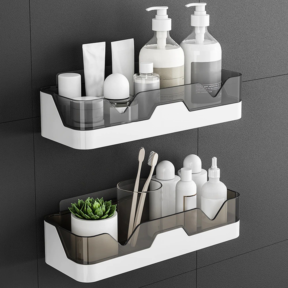 [HOO] Rak Gantung Kamar Mandi Wadah Sampoo Sabun Cair, Kotak Organizer Perapi Kamar Mandi Storage Rack - Black Premium