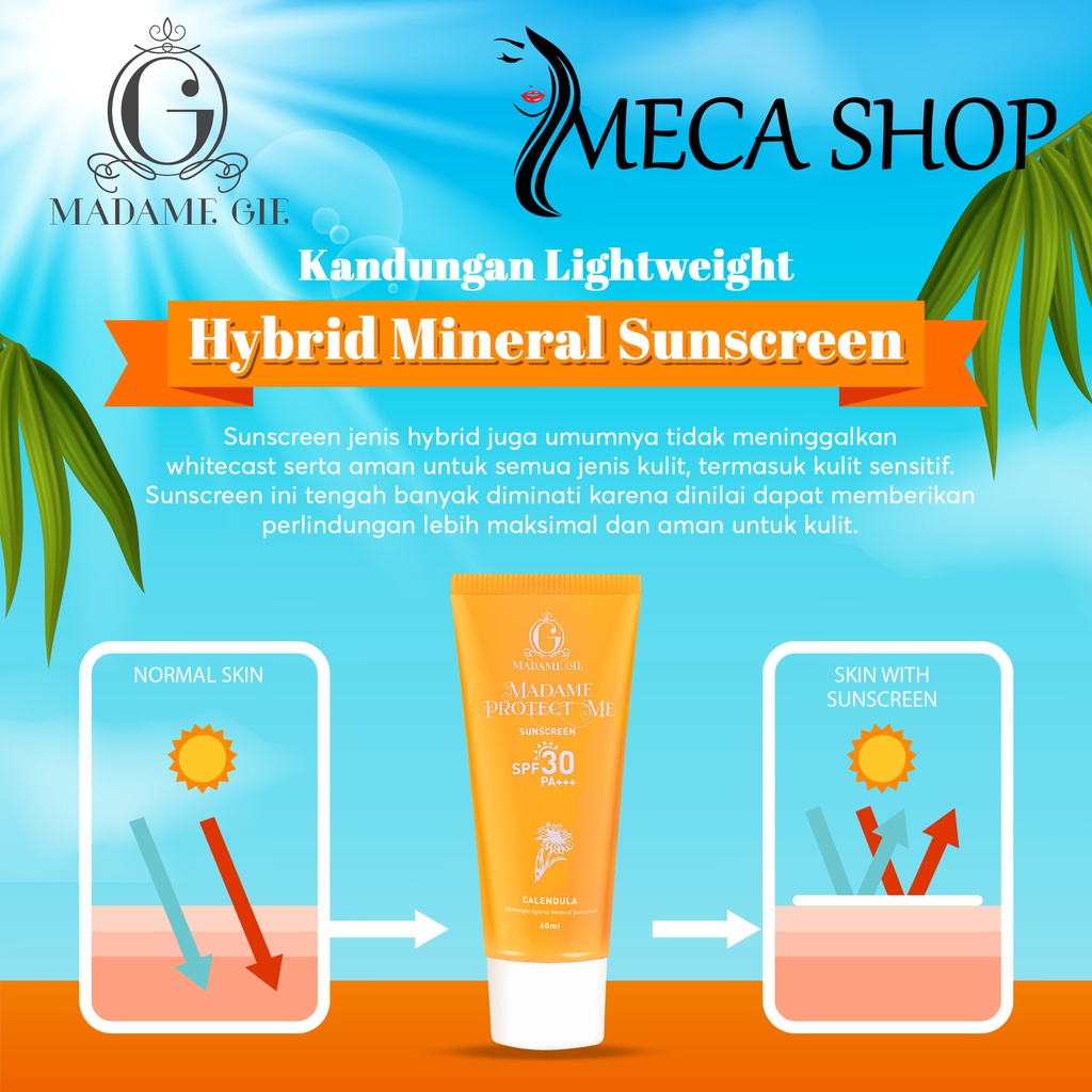 Madame Gie Protect Me Sunscreen SPF 30 PA +++ With Calendula | Tinted Sunscreen SPF 50 PA ++++- Skincare Sunblock