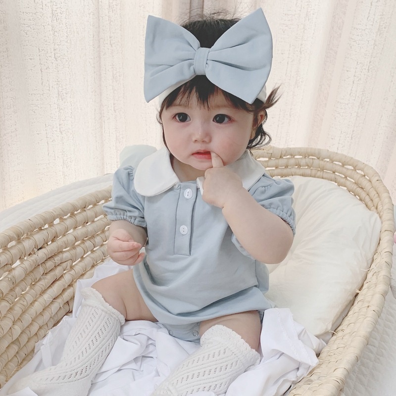 HNK SETELAN BAYI | JUMPER NEBORN | JUMPER PENDEK | JUMPER LENGAN PENDEK  + HEADBAND