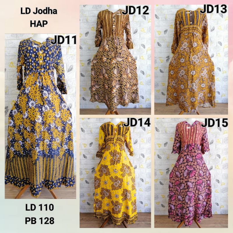 Daster Longdress LD Jodha HAP Rijek Sablon (Harap Dibaca Sebelum Membeli)