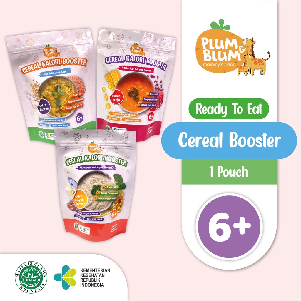 Plum &amp; Blum Cereal bubur bayi Oat Pasta Beef BUAH /Sereal Bb Booster -200gr