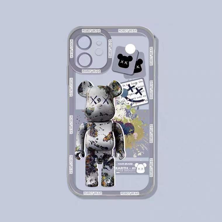 Soft Case TPU Transparan Motif Power Bear Untuk Iphone 13 Pro Max / 12 / 11 / XS / XR / X / 8 / 7 / 6 Plus Mini SE 2020
