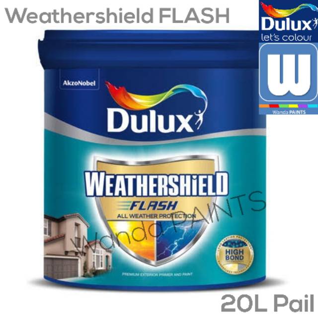 DULUX WEATHERSHIELD FLASH 2290 BRILLIANT WHITE - 20 LT