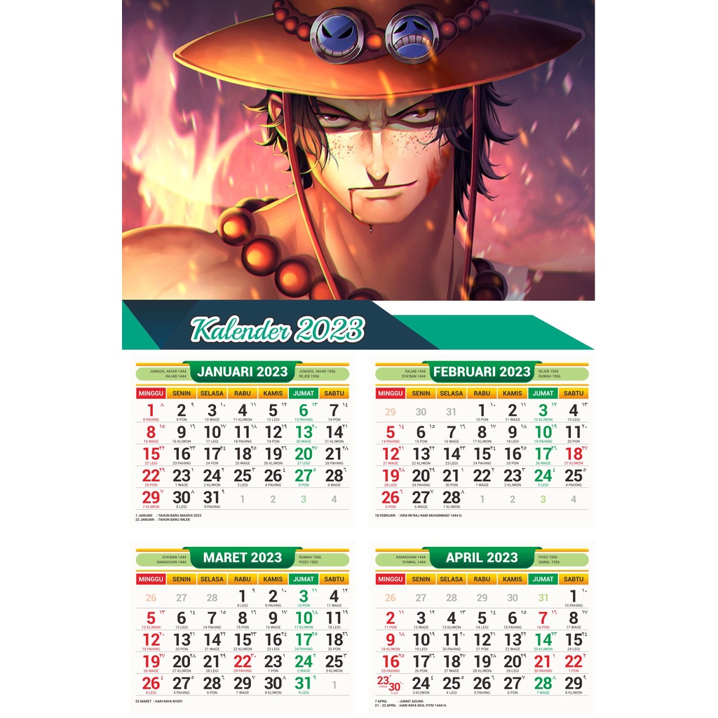 

POSTER KALENDER 2023 ANIME ONE PIECE ( 3 lembar )