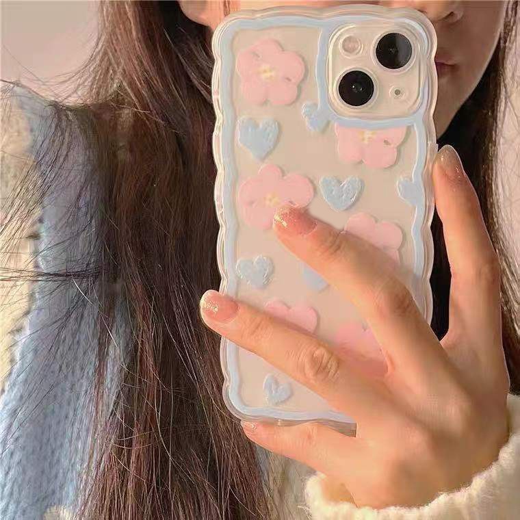 Soft Case Silikon TPU Transparan Motif Bunga Pink Untuk IPhone 13 12 Mini 11 10 Pro XS Max X XR 8 7 6 6S Plus SE 2020