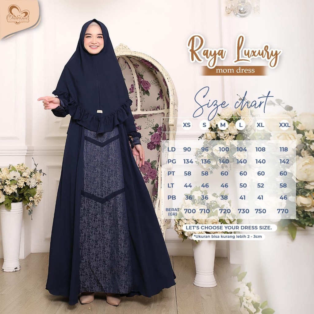 Salvina Hijab Sarimbit Gamis Raya Luxury Quality Premium Syari'i - Couple Ibu Anak - Gamis Anak