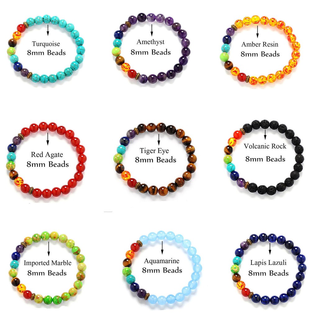 Gelang 7 Chakra Reiki Energy Healing Yoga Natural Gemstone GEM-103