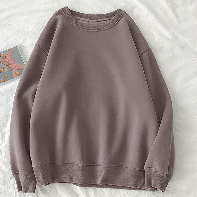 Sweater Basic oblong Polos XL.XXL Sweater Pria Wanita - Crewneck Sweater Oversize outwear