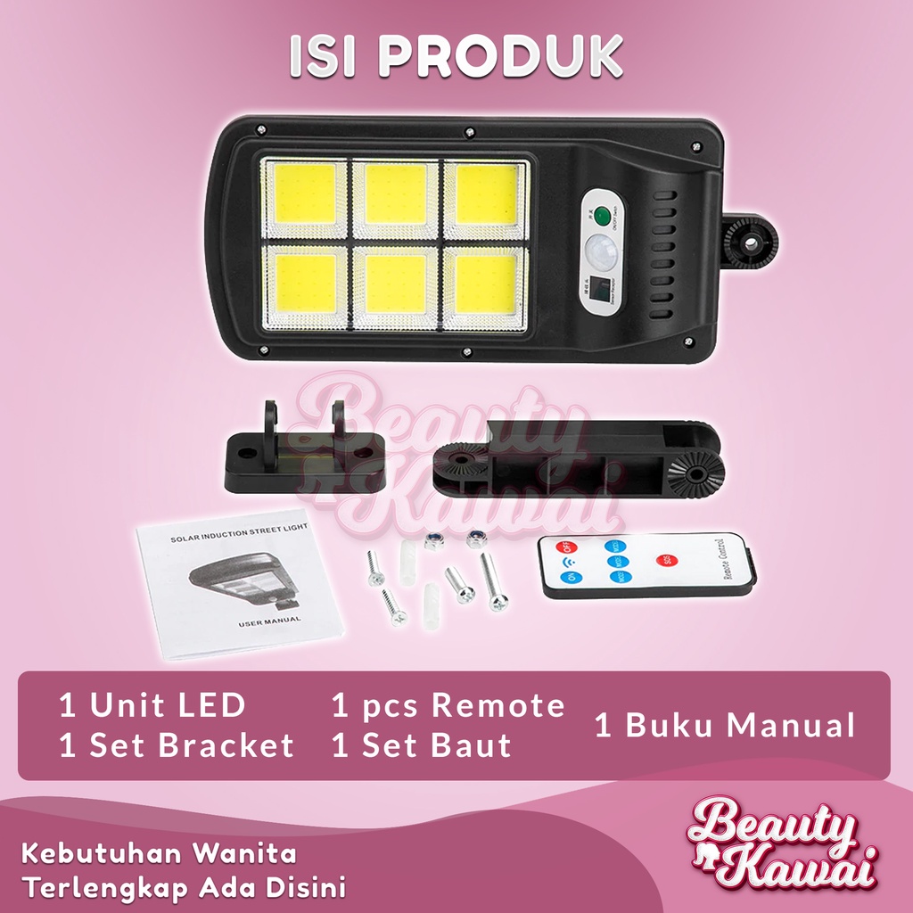 LED Lampu Jalan Sensor Gerak Cahaya Outdoor Solar Cell Waterproof